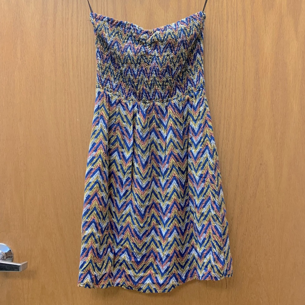Volcom strapless dress.